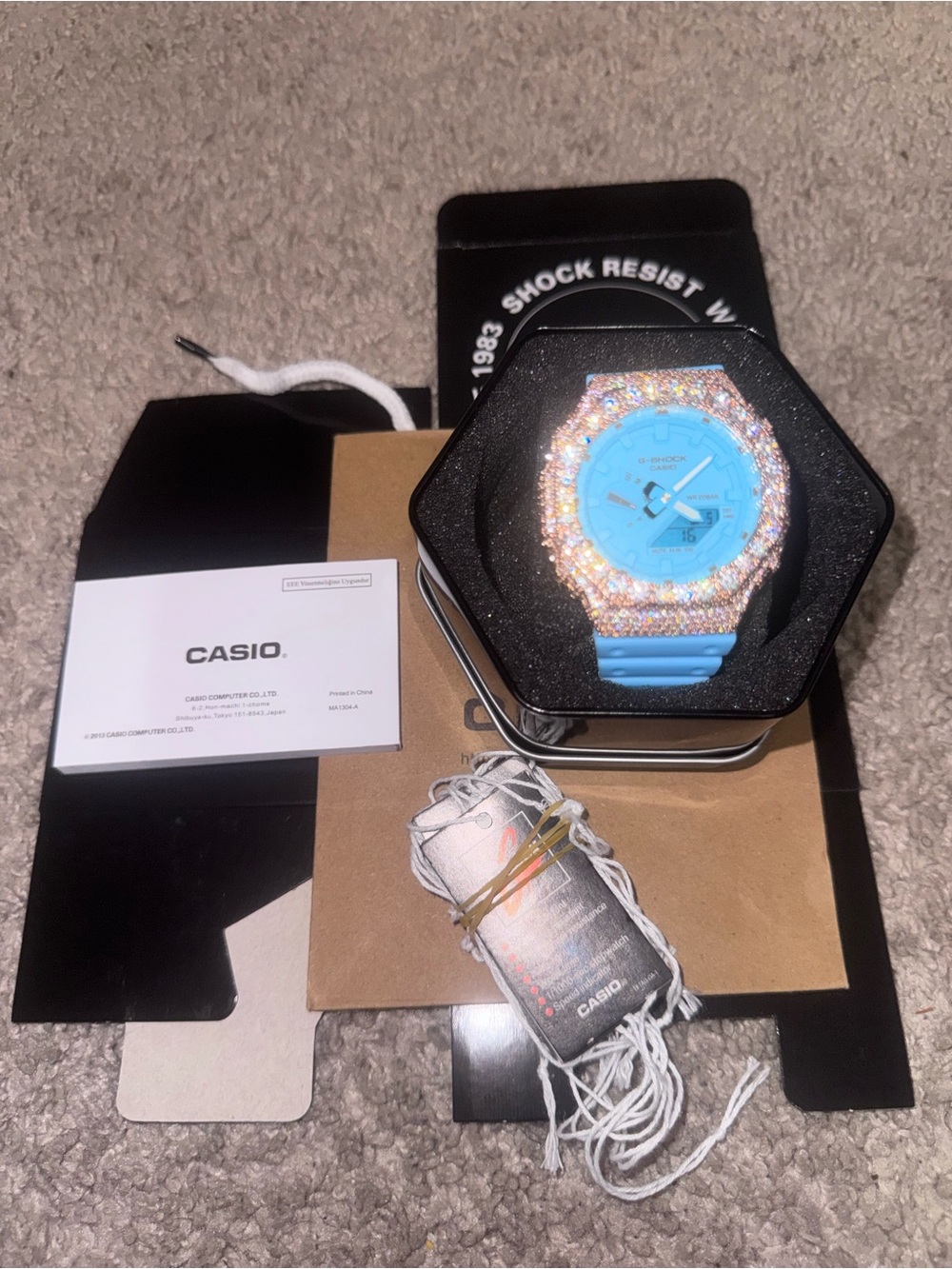 Casio Blue Digital-Analog Watch with Sparkling Bezel